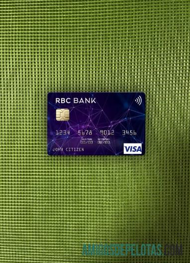 Frente com foto do cartão Visa do US RBC Bank Bank exemplo